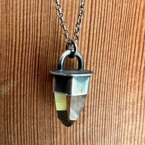 Elegant Silver and Gold Pendant Necklace